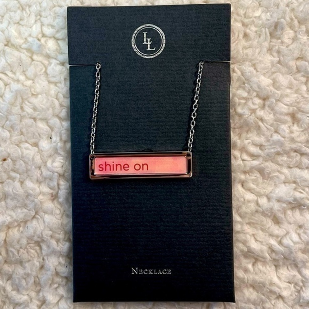 Lucy Lu "SHINE ON" Stainless/Enamel Bar Necklace